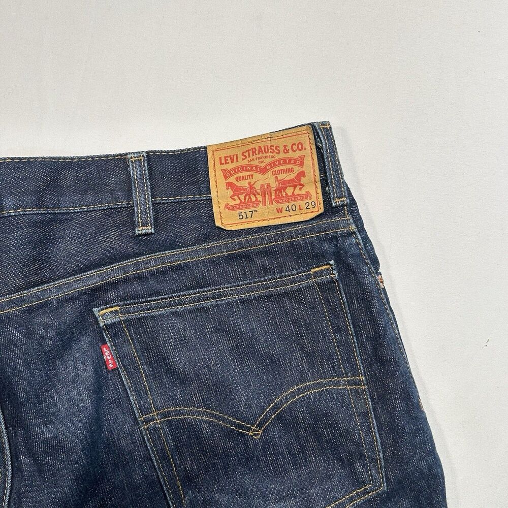 Levi's 517 Jeans Mens 40x32 Blue Denim Bootcut 100% Cotton Dark Wash